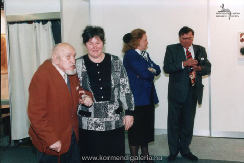 Körmendi Anna, Gyarmathy Tihamér festőművész, a Rolladseck Galéria tulajdonosa, és Csák Máté
