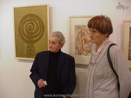 Papp Oszkár festőművész, és Tőkeiné Egry Margit, a kiállítás kurátora