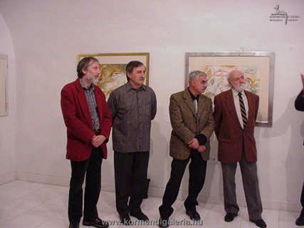 Olajos György képzőművész, Bohus Zoltán üvegművész, Almásy Aladár festőművész, valamint Schéner Mihály festőművész 