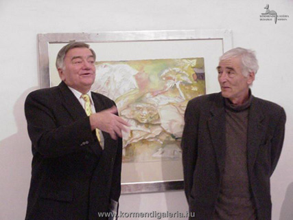 Csák Máté és Thury Levente kerámikus a kiállítás megnyitóján
