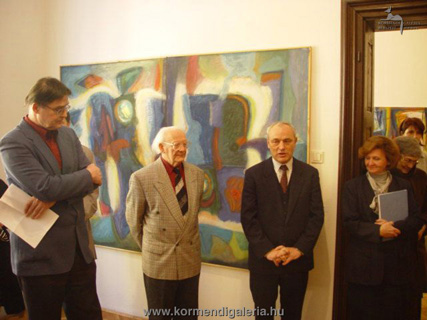 Wehner Tibor művészettörténész, Károlyi Ernő festőművész, Bakonyi Árpád és felesége Wahe Mária, a Hajnóczy-ház tulajdonosai