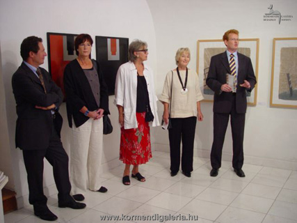 Daniele Schmidt szobrászművész, Christine Mittelstaedt, Gerda Obermoser-Kotric, Irene Rathke festőművészek, valamint Csák Ferenc a kiállításmegnyitón