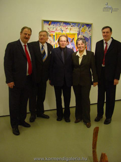 Vilfing Ferenc, Csák Máté, Sváby Lajos festőművész és felesége, valamint Hajnal Sándor a Sopron Tv tulajdonosa a megnyitón