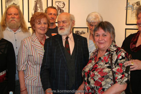 Schéner Mihály festőművész látogatók körében