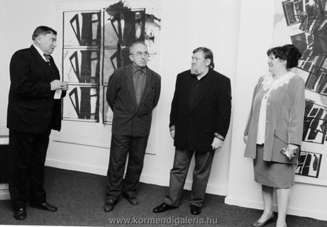 Csák Máté, Fábián István művészeti író, Lux Antal festőművész, és Körmendi Anna a kiállítás megnyitóján